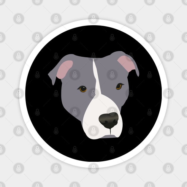 Grey and White Pit Bull Magnet by KCPetPortraits